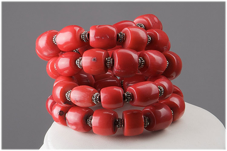 bamboo coral memory wire bracelet
