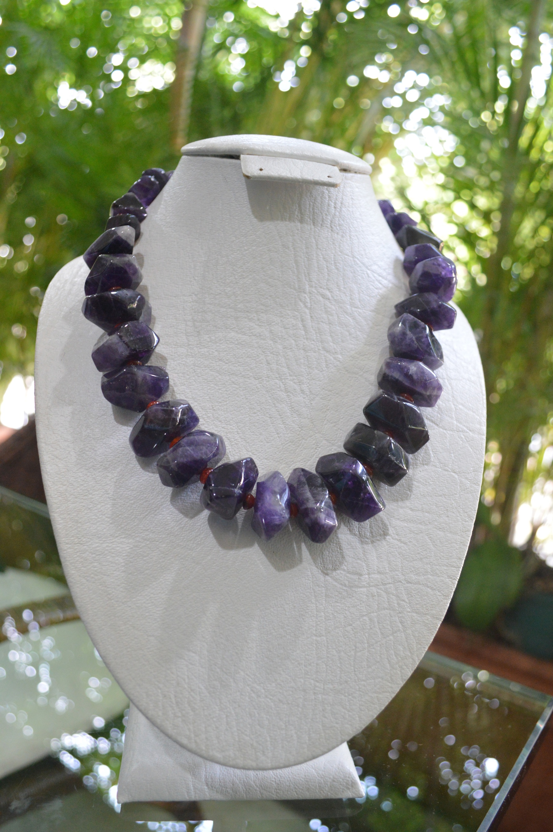 amethyst and carnelian necklace